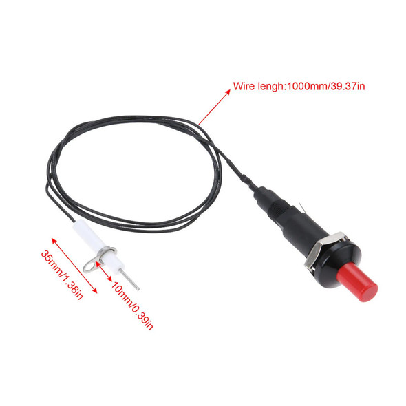 2set Piezo Spark Ignition Push Button Igniter 1m Wire Gas Outdoor Grill BBQ Kitchen Gas Grill Stove Heater Camping Stove Part