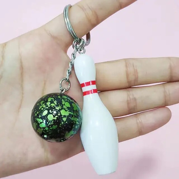 Bowling Key Chain Ball Shape Key Ring Holder Keychain Sport Lovers Handbag Car Key Pendant Sports Keychain Bowling Key Holder