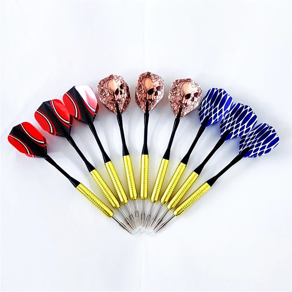 15cm 3Pcs 16g Steel Tip Darts Sports Entertainment Iron Plated Copper Dart Body Nylon Dart Rod PET Flight Darts Accessories