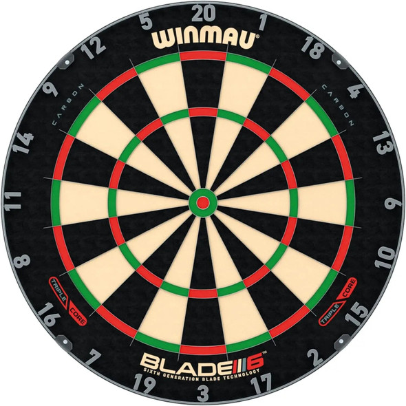 6 Triple Carbon Professional Bristle Dartboard