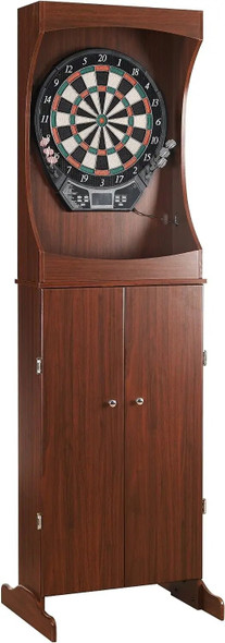 Solid Wood Dartboard Cabinet \u2013 Solid Poplar with Dark Cherry Finish