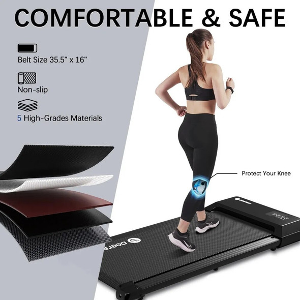 Walking Pad 2 in 1 Under Desk Treadmill, 2.5HP Low Noise Walking Pad Running Jogging Machine with Remote Control Home Office