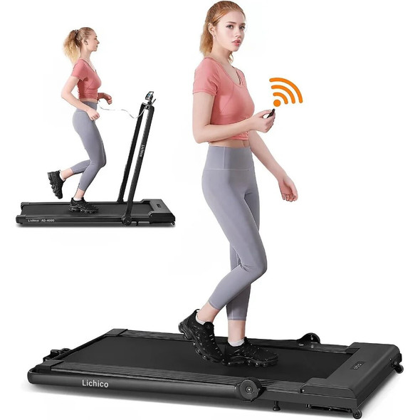 Under Desk Treadmill, Portable Folding Treadmill, 3.0HP Brushless Motorized Electric Walking Treadmill, Larger Running Area