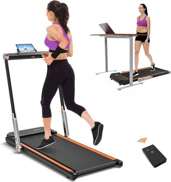 Walking Pad Folding Treadmill Electric Walking Running Treadmill for Home Office with Touch Panel & Remote, 2.5HP