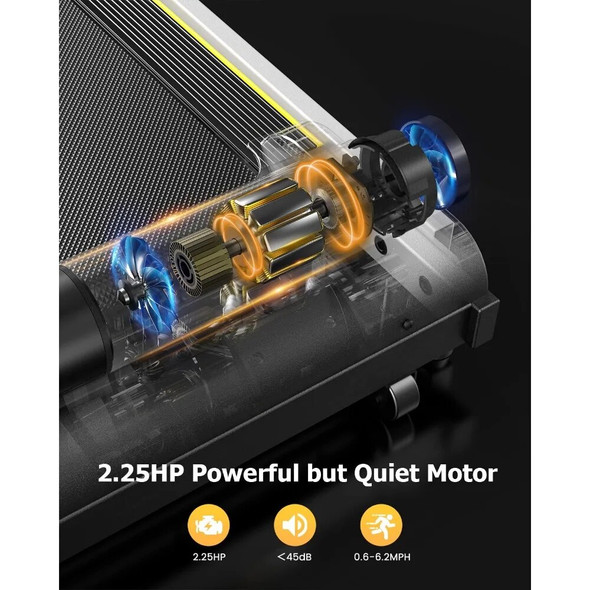 UREVO Folding Treadmill, Compact Mini Treadmill for Home Office, Space Saving Small Treadmill with Large Running Area