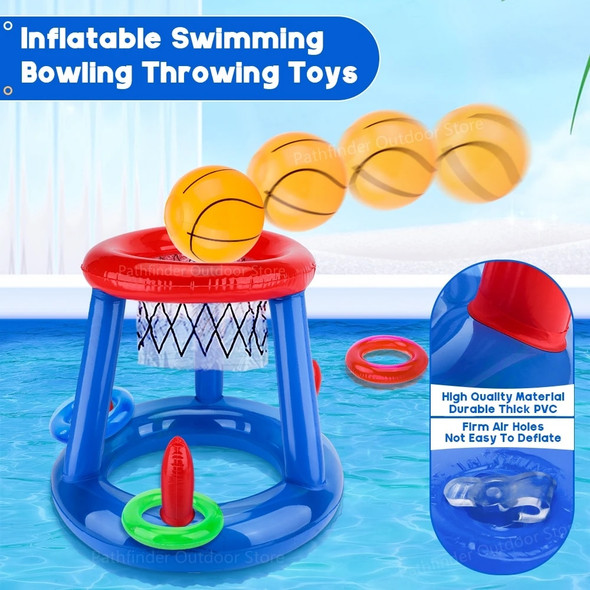 Outdoor Swimming Pool accessories Inflatable Ring Throwing Ferrule Game Set Floating Pool Toys Beach Fun Summer Water Toy