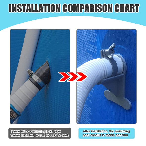 Swimming Pool Pipe Holder Hose Bracket Mount Supports Pipes for Intex Above Ground Hose Outlet with Cable Tie Fixing Accessories