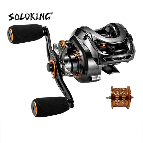 Soloking GKA200 Pro Baitcasting Reel Fishing Reels 7.1/8.1 Gear Ratio 9KG Drag Power 6+1 BB Drag Clicker Sound Baitcaster Reel
