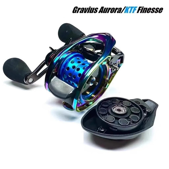 G-NIUS project GRAVIUS KTF Finesse Aurora Limited Edition 173G Baitcasting Fishing Reel 8.1:1 1+9Bb Carbon Fiber Side Cover G-NIUS project GRAVIUS KTF Finesse Aurora Limited Edition 173G Baitcasting Fishing Reel 8.1:1 1+9Bb Carbon Fiber Side Cover