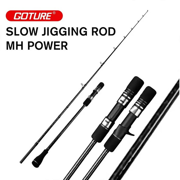 Goture 1.83M 1.91M Slow Jigging Fishing Rod MH Spinning Casting Ocean Fishing Rod Lure Weight 120g-350g Carbon Fiber Boat Rods