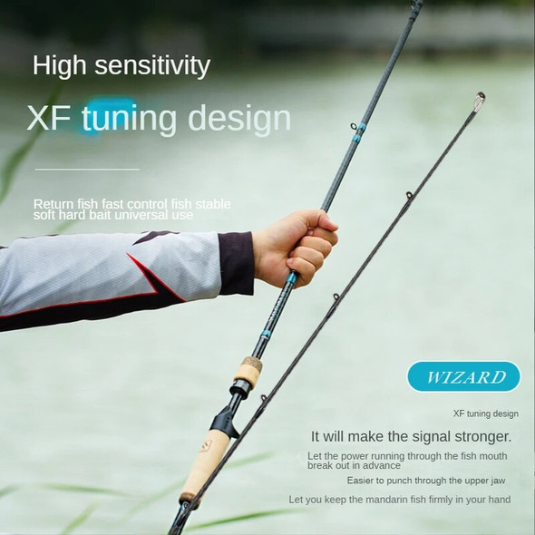 Ultralight Baitcasting Lure Fishing Rod 2Section High Carbon Spinning Fishing Rod XF Action Hard Pole Mandarin Fish Rod Bass Rod
