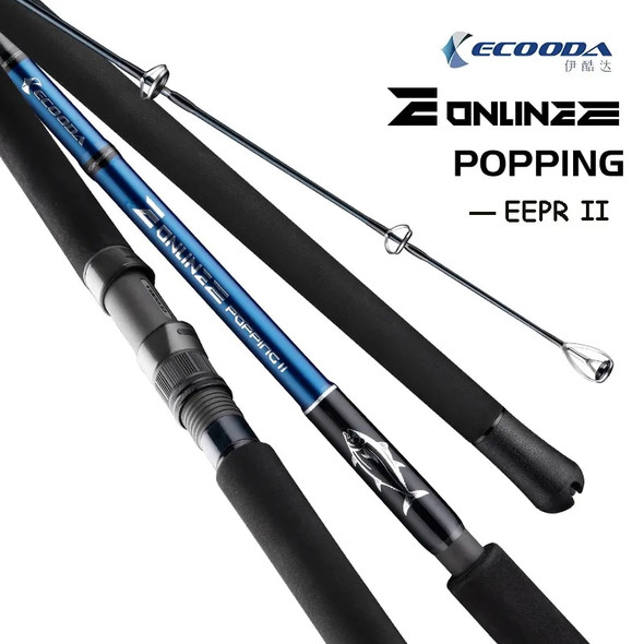 New ECOODA EEPR II Popping Rod 2.36/2.51/2.59m Lure WT60-200 PE3-8# Drag Power 25kg Full Fuji Parts Boating Fishing Bod Tuna GT
