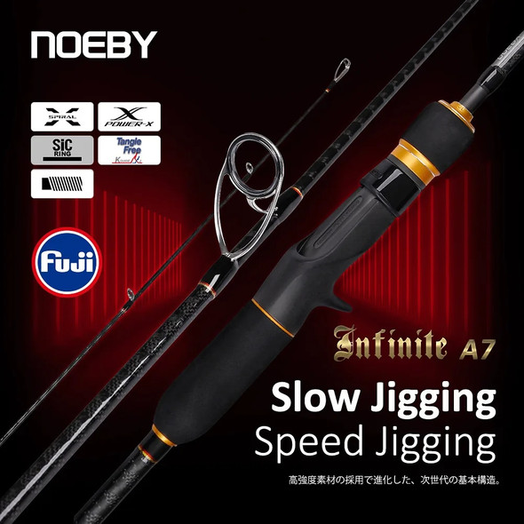 NOEBY Infinite A7 Spinning Casting Slow Speed Jigging Fishing Rod 1.96m M ML FUJI SIC Guide DPS Seat for Sea Fishing Lure Rod