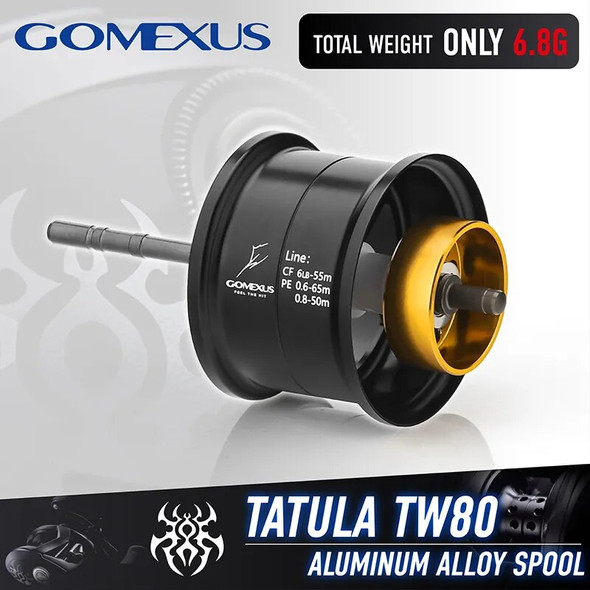 Gomexus Shallow Spool For Daiwa Tatula TW 80 Baitcasting Fishing Reel Spool Line Rolling Cup Replacement Spare Tackle