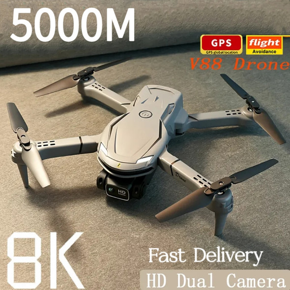 V88 Drone 8K HD Dual Camera Professional Obstacle Avoidance Aerial