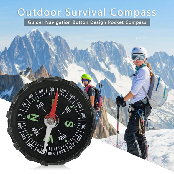 Mini Compass Outdoor Camping Hiking Hunting Survival Guider Navigation Button Design Pocket Compass Pointing Guide Tools