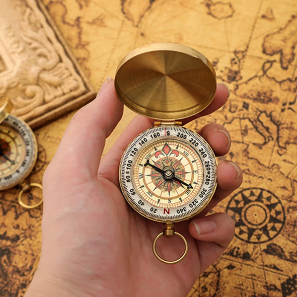 Mini Portable Copper Navigation Compass Outdoor Waterproof Luminous Retro Flip Compasses Camping Hiking Pointing Guide Tool Mini Portable Copper Navigation Compass Outdoor Waterproof Luminous Retro Flip Compasses Camping Hiking Pointing Guide Tool