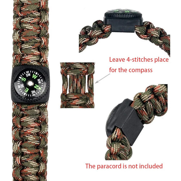4pcs Belt Buckle Mini Compass Portable Button Compass for Survival Watch Band Paracord Bracelet Pack Emergency Navigation Tool