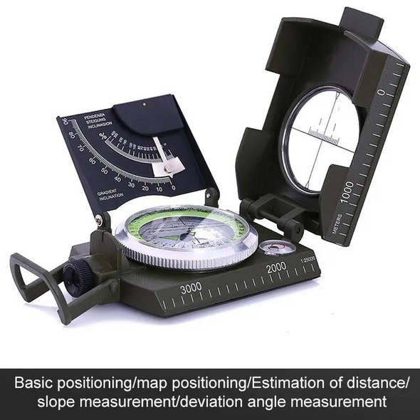 Mulitifunctional High Precision Outdoor Survival Military Compass Camping Waterproof Metal with Fluorescent Geological Compass