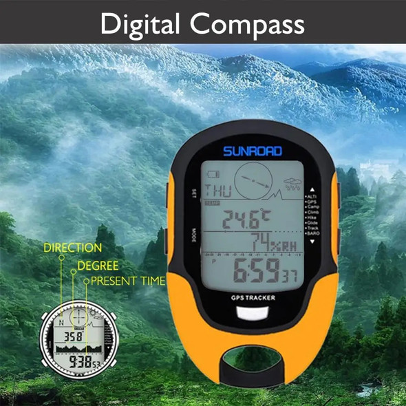 SUNROAD FR510 Handheld GPS Navigation Receiver Portable Handheld Digital Altimeter Barometer Compass Camping Hiking Tool SUNROAD FR510 Handheld GPS Navigation Receiver Portable Handheld Digital Altimeter Barometer Compass Camping Hiking Tool