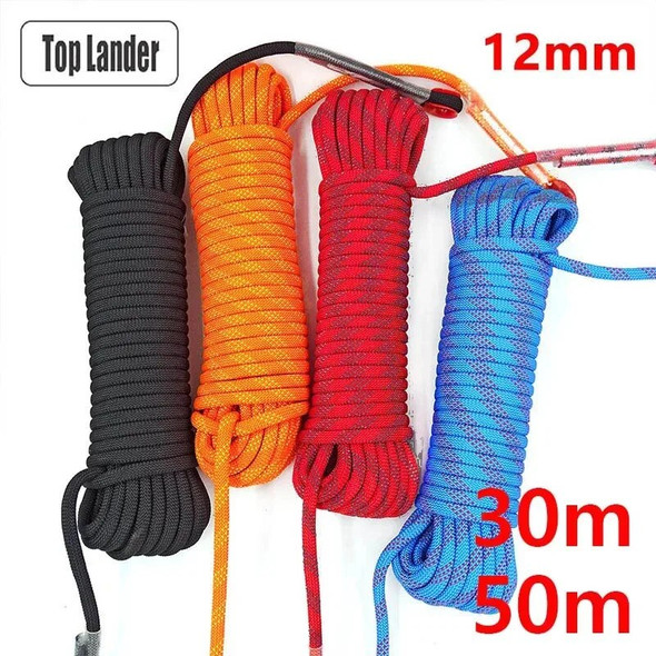 12mm Climbing Rope Outdoor Tree Rock Equipment Mountaineering Lifeline Emergency Survival Safety Gear Escape Rescue Static Rope