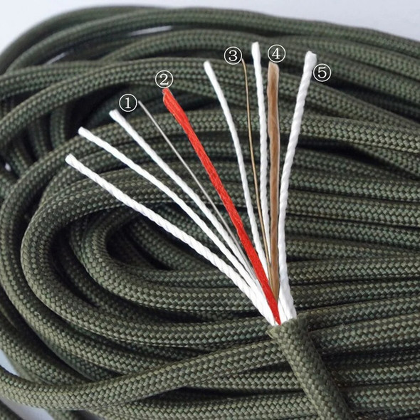 25FT 550 10-core Paracord 4mm Outdoor Camping Survival Tool PE Fire Rope Fishing Cotton Line Parachute Hiking