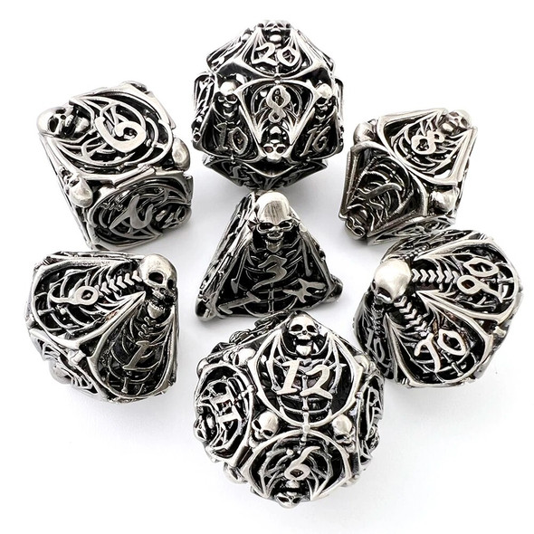 DND Metal Dice Set D20 D12 D10 D8 D6 D4 D% RPG Polyhedral Game Dice for D&D Role Playing Games