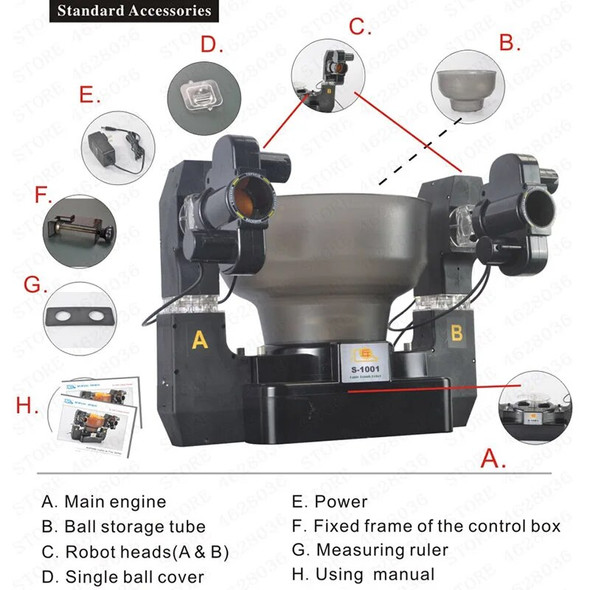 Professional Table Tennis Robots Sender Pitching Serve Machine Trainer Racquet Sport Collecting Basket 100 Pingpong Ball S-1001