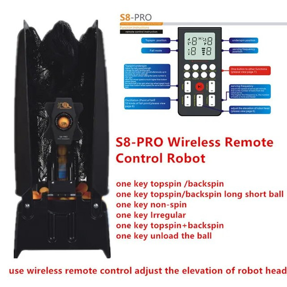 HUIPANG S8-PRO Table Tennis Robot/Machine Easy Assemble Goods for practice Multifunctional Recycle balls
