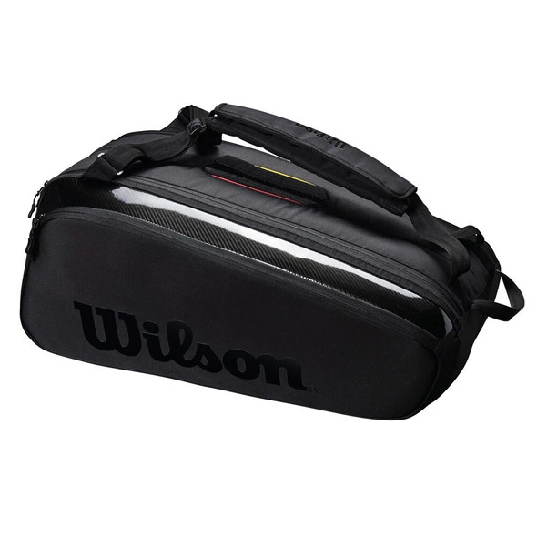 Wilson Super Tour Pro Staff 9 Pack Fine-knit Coating Tennis Bag Double Deck Racket Backpack Tennis Racquet Bag with Insulation