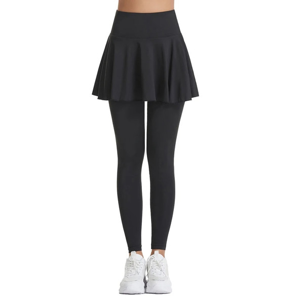 VITALINOVO Tennis Skirted Leggings with Pocket for Women High Waisted Active Skort Active Ruffle Pleated Golf Skapri with Skirt