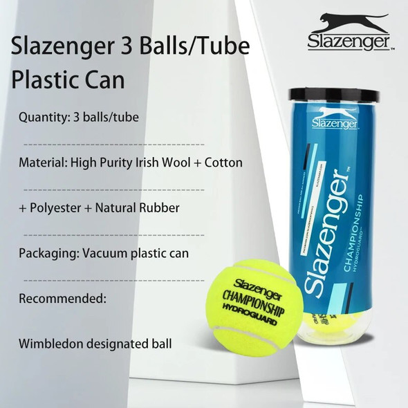 Slazenger Tennis Ball 3 Balls/Can Vacuum Pressurizer Practice Tennis Training Wimbledon Tennis Balls Championship Ball Tennis