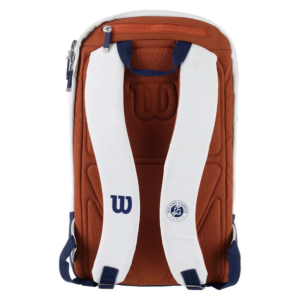 Wilson Super Tour Roland Garros 2023 Tennis Backpack Design Elegance Navy Tournament Racket Bag with Partial Racquet Compartment