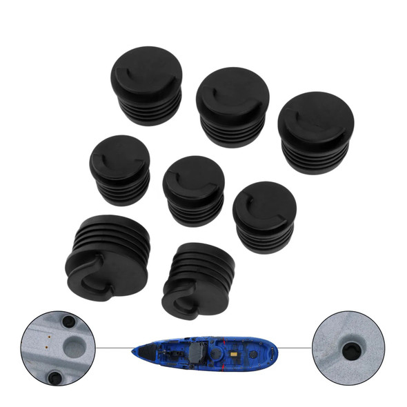 4 Pcs Black Nylon Kayak Canoe Marine Scupper Stopper Bungs Drain Holes Plugs Rafting Rowing Boats Accessories 3.5*3cm/4*3.5cm