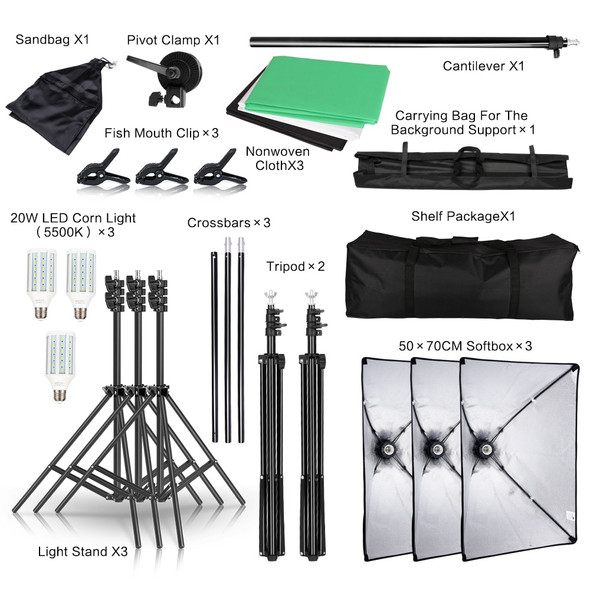 Photography Background Frame Support Softbox Lighting Kit Photo Studio