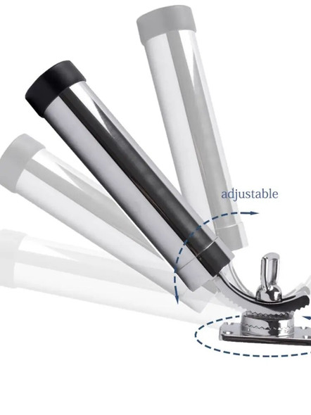 Boat 316 Stainless Steel Deck-Mount Adjustable Fishing Rod Holder Removable Pod Boat Accessories