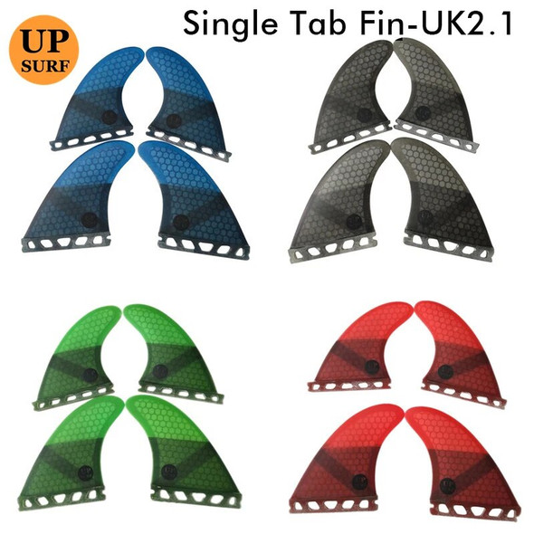 Surfboard UPSURF FUTURE Quad Fin Set UK2.1 Surf Fins Fiberglass Honeycomb Single Tabs Fin Sup Accessories