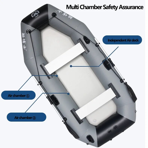 1.75~3.6 M Inflatable Raft River Lake Dinghy Boat with Air Deck Set Fishing Kayak Raft Sport Boat Wear-resistant Air Floor Canoe