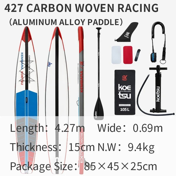 KOETSU Carbon Board Paddle Kayak Racing Surf Stand Board Inflatable Surfboard Paddle Accessories Inflatable Boat 12ft 14ft PVC