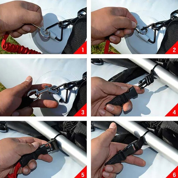 Kayak Paddle Ropes Outdoor Boating Stretchable Canoe Boat Life Jacket SUP Paddles Leashes Strap