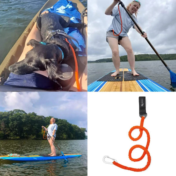1PC Elastic Kayak Paddle Leash Adjustable With Safety Hook Fishing Rod Pole Coiled Lanyard Safety Cord Tie Rope Boat Accessories