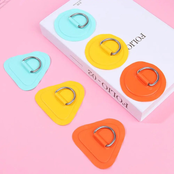 8cm/11cm Stainless Steel D Ring Pad/Patch With Glue for PVC Inflatable Boat Canoe Raft Dinghy Canoe Kayak Surfboard SUP Tie Down