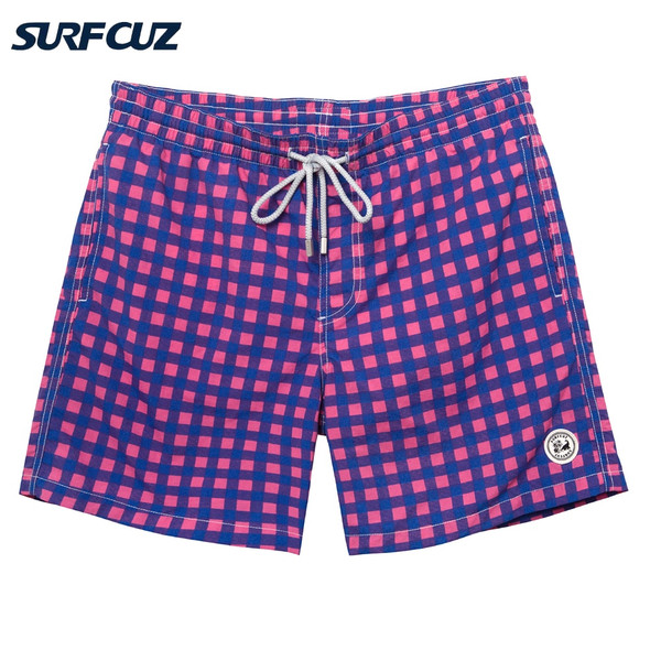 SURFCUZ Mens Swim Shorts Beach Board Shorts Summer Running Surfing Shorts 2022 New Mens Swimwear Swimsuits Quick Dry Swim Trunks