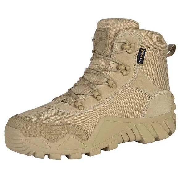 FREE SOLDIER Waterproof Hiking Work Boots Men's Tactical Boots Lightweight Military Boots Breathable Desert Boots