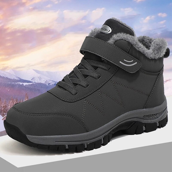 2023 Winter Women Men Boots Waterproof Leather Sneakers Men Ankle Boots Outdoor Not Slip Plush Warm Snow Hiking Boots Man Shoes