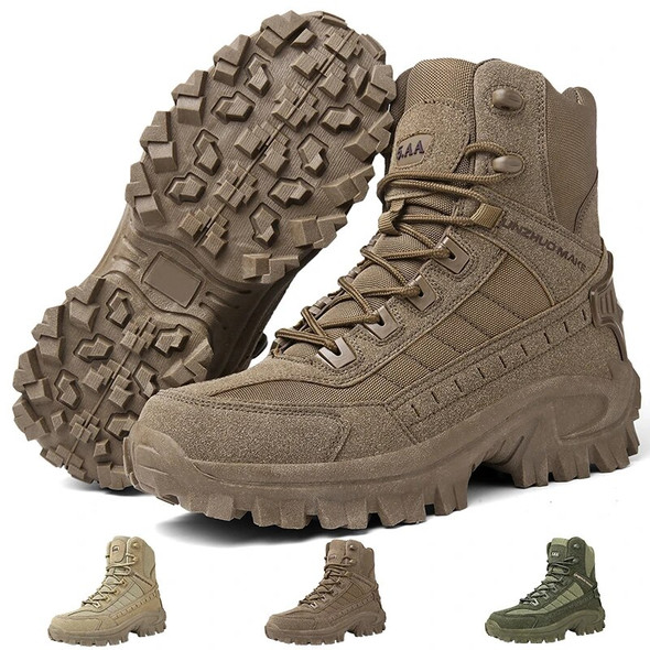 2023 New Fashion Men's Military Tactical Boots Army Boots Men with Side Zipper Outdoor Anti-Slip Military Man Boots Safety Shoes