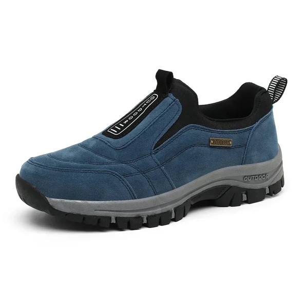 Outdoor Hiking Shoes Men Sneakers Winter Slip on Casual Men Shoes Breathable Suede Leather Shoe Anti-skid Walking Shoes Footwear