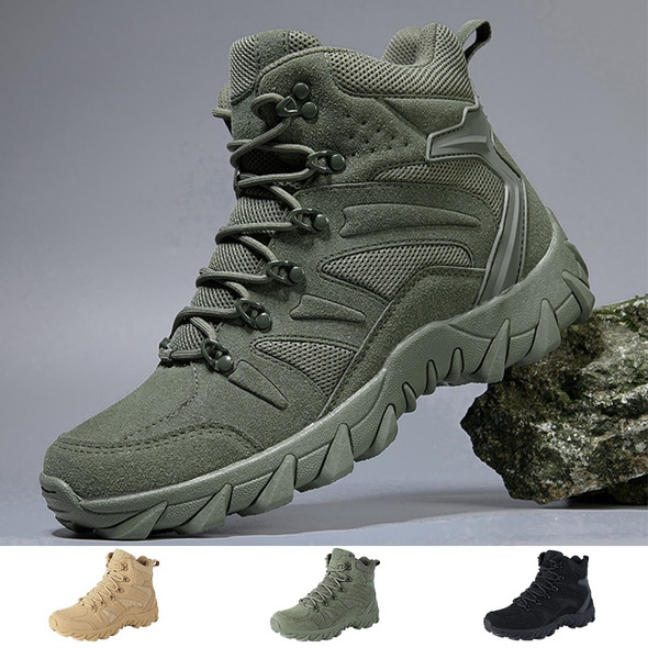 Military Man Tactical Boots Men Ankle Boot Combat Boots Men Outdoor Anti-Slip Military Shoes Light Work Safety Shoes Big Size