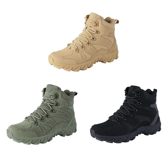 Military Man Tactical Boots Men Ankle Boot Combat Boots Men Outdoor Anti-Slip Military Shoes Light Work Safety Shoes Big Size