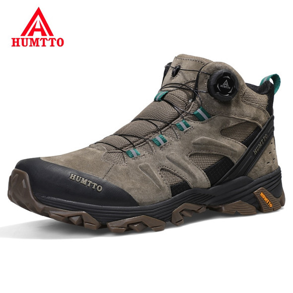 HUMTTO Waterproof Hiking Shoes Leather Trekking Boots Outdoor Sneakers for Men Male Camping Hunting Mens Tactical Ankle Boots